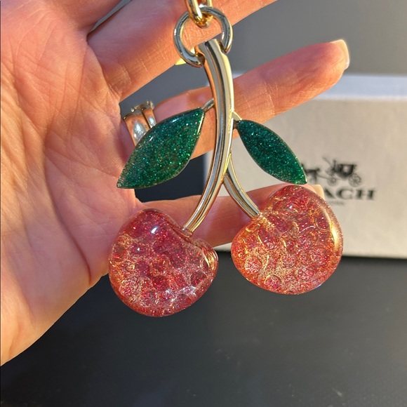 Coach Glitter Cherry Keychain with Gold Hardware - Picture 9 of 11